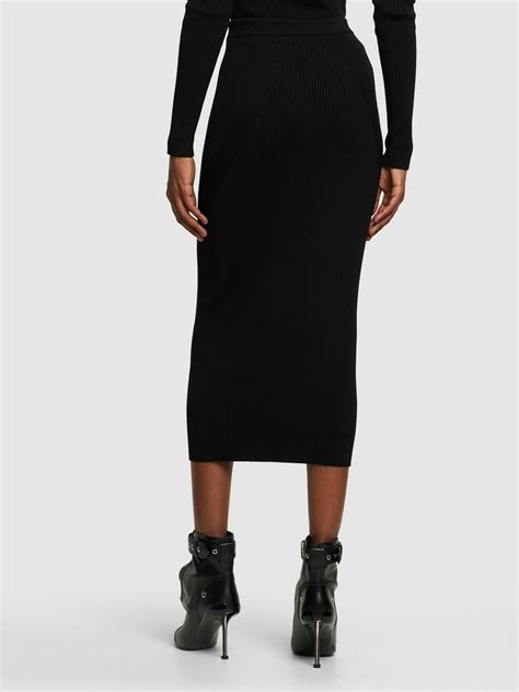 Alexander Mcqueen Stretch Wool Pencil Skirt Alexander Mcqueen