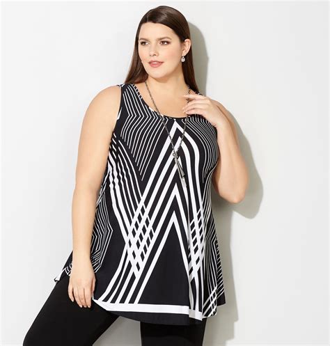 Graphic Tank With Necklace Avenue Plus Size Tops Plus Size Fashion Plus Size Outfits