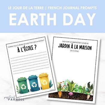 French Earth Day Themed Journal Prompts Le Jour De La Terre Artofit