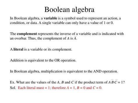 Ppt Boolean Algebra Powerpoint Presentation Free Download Id 4625400