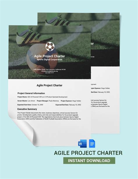 Visual Project Charter Template in Word, Google Docs - Download ...