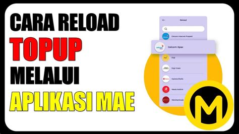 Cara Reload Topup Melalui Aplikasi Mae Maybank U Youtube