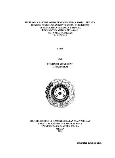 Hubungan Faktor Sosio Demografi Dan Sosial Budaya Dengan Penggunaan