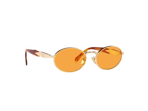 Sasom เครื่องประดับ Prada Eyewear Oval Frame Sunglasses With Pale Gold Metal Frame เช็คราคาล่าสุด