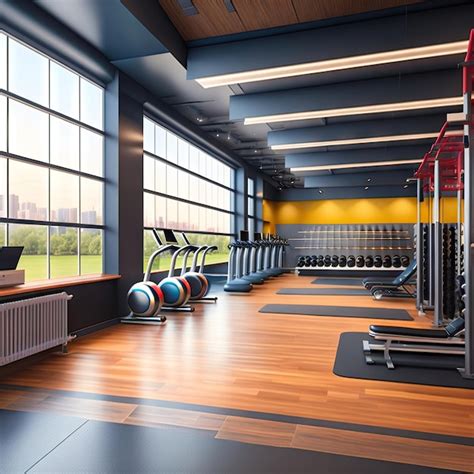 Premium Ai Image Modern Gym Interior With Sport And Fitness Equipment