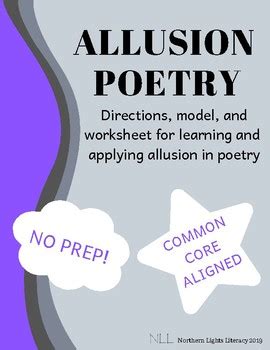 Allusion Poetry Worksheet - No Prep, Common Core Aligned | TpT