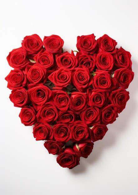 Premium Ai Image A Heart Shaped Arrangement Of Red Roses