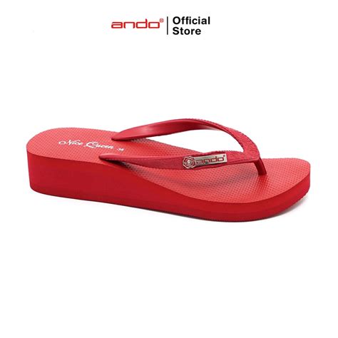 Jual Ando Official Sandal Jepit Nice Queen Wanita Dewasa Merah