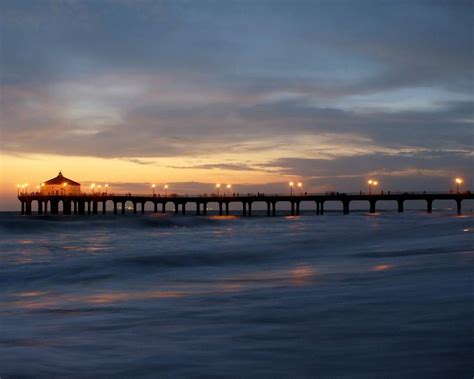 Costa Del Muelle Al Atardecer Paisaje Hd Wallpaper X