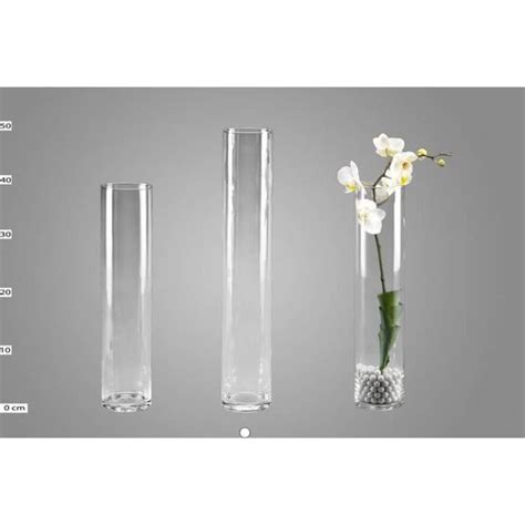 Inna Glas Vase Poser Au Sol Sansa Cylindre Rond Transparent Cm