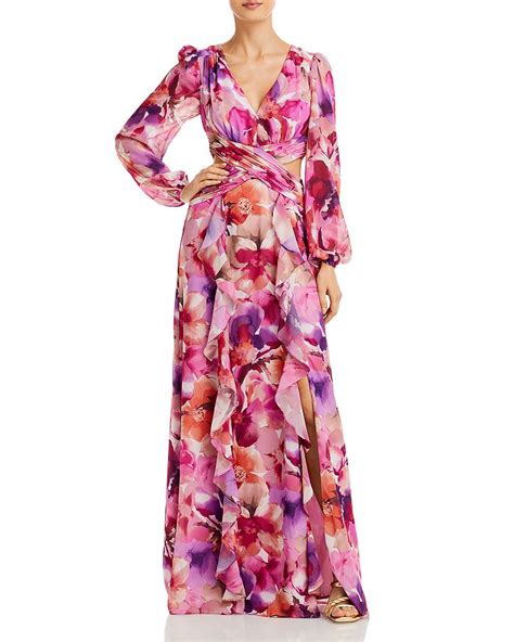 Aqua Printed Long Sleeve Gown 100 Exclusive Bloomingdales