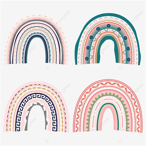 Hand Drawn Rainbow Vector Art Png Colorful Cute Rainbow Hand Drawn