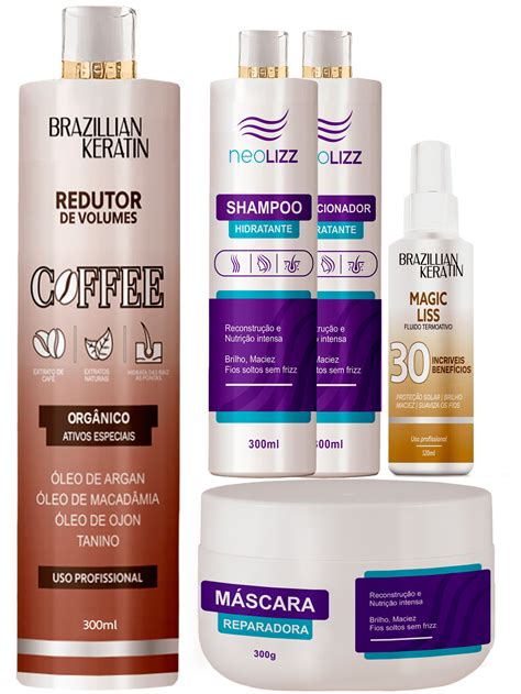 Kit Progressiva De Café Protetor Térmico Magic Liss Kit Pós