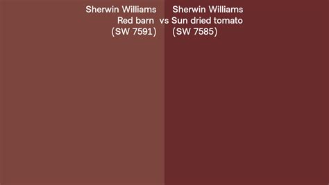 Sherwin Williams Red Barn Vs Sun Dried Tomato Side By Side Comparison