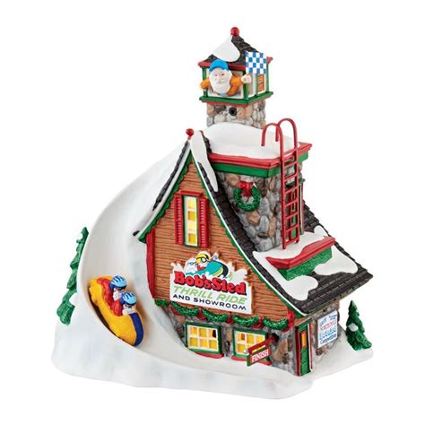 Dept 56 North Pole Snow Village Series Bobs Sled Thrill Ride 4044838 Nib New North Pole