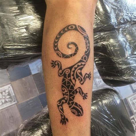 Tribal Lizzard Tattoo By Zombi Kitsch Tattoogrid Net