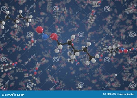 Amyl Nitrite Molecule Ball And Stick Molecular Model Chemistry Related 3d Rendering Stock