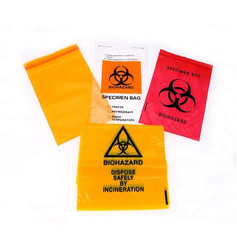 Disposable Friendly Yellow Red Customized Plastic Specimen Biohazard