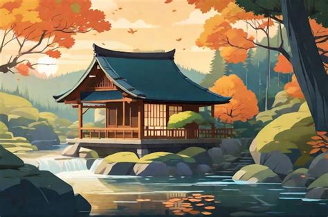Premium AI Image JAPANESE HOT SPRING ONSEN VECTOR ILLUSTRATION
