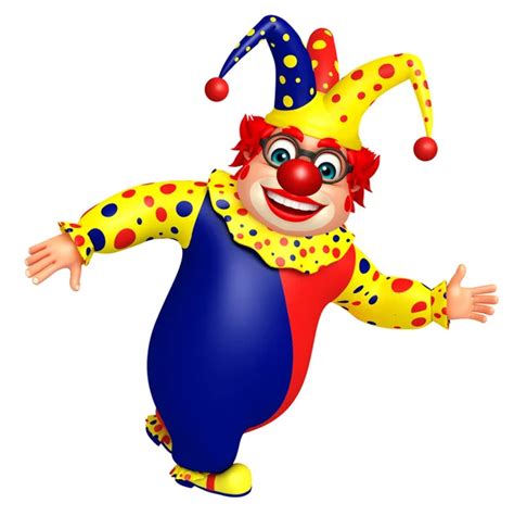3D Rendered illustration of slim clown pointing pose Stock Photo by ...