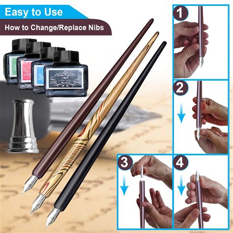 Calligraphy Set For Beginners 3 Calligraphy Pens 4 Ink Bottle 15ml