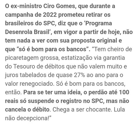 Danuzzio On Twitter Que Fique Bem Claro O Programa Desenrola Brasil