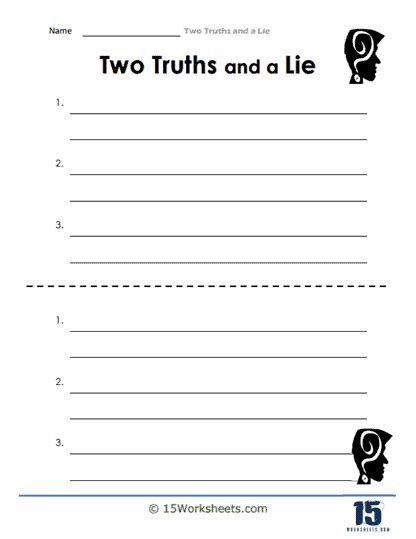 Two Truths And A Lie Worksheets 15 Worksheets