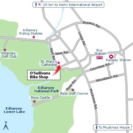 Meeting Point Map for Killarney Guided Walks, Killarney National Park ...