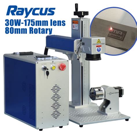 30w Raycus Q Series Fiber Laser Marking Machine 80mm Rotary Axis