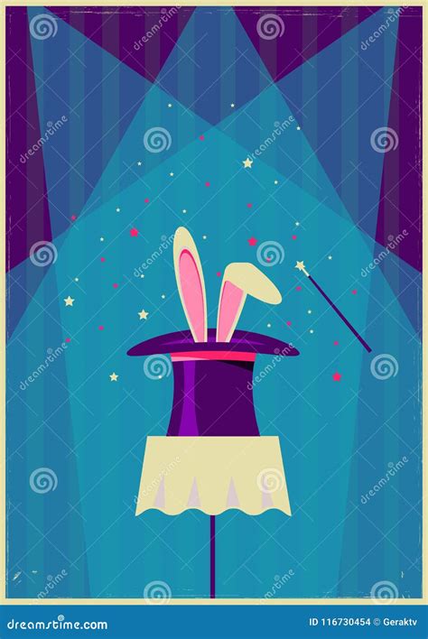 Rabbit In Magical Hat Cartoon Vector Cartoondealer