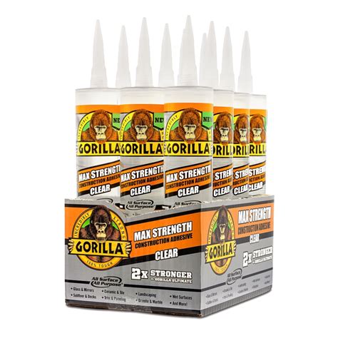 Gorilla Max Strength Construction Adhesive Clear Gorilla Glue