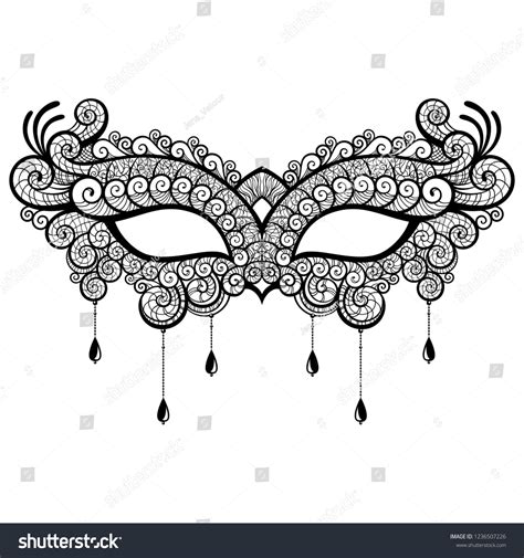 Lace Masquerade Mask Vector Illustration Isolated Vector De Stock Libre De Regalías