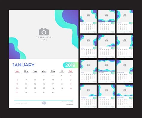 Dise O De Calendario Vector Premium