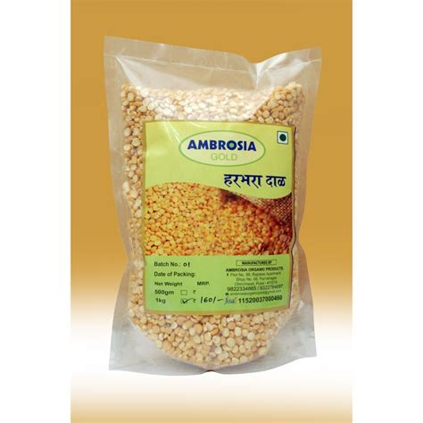 Ambrosia Gold Yellow Organic Chana Dal Pan India Gluten Free At Rs