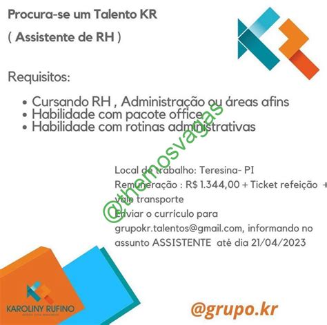 Assistente De Rh Teresina Pi Vaga S Themos Vagas Empregos