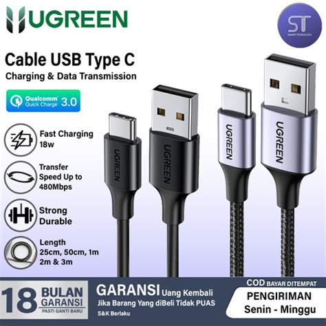 Jual Kabel Data Charger USB Type C UGREEN FAST Charging 15W 18W QC3 0