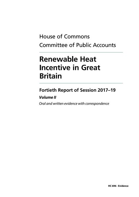 Public Accounts Committee 40th Report Renewable Heat Incentive In