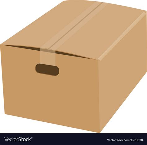 Closed Cardboard Box Taped Up Mockup Royalty Free Vector