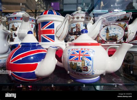 England London Souvenir Teapots Stock Photo Royalty Free Image