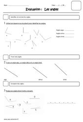 Angles CM2 Exercice évaluation révision leçon pdf à imprimer