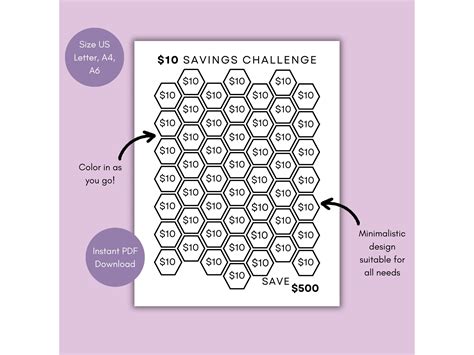 Dollars Savings Challenge Printable Save Dollars Savings Tracker