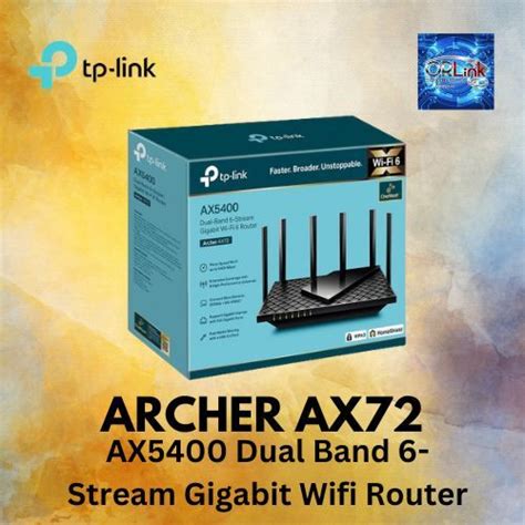 TP LINK ARCHER AX72 AX5400 DUAL BAND GIGABIT WIFI 6 ROUTER 687215