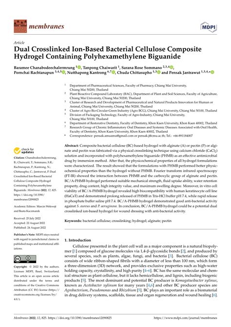 Pdf Dual Crosslinked Ion Based Bacterial Cellulose Composite Hydrogel