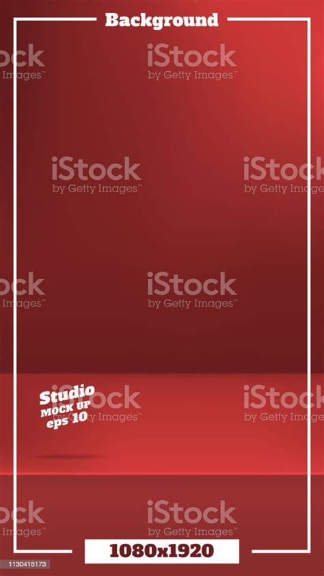 Vector Empty Vivid Red Color Studio Table Background In 1080 By 1920