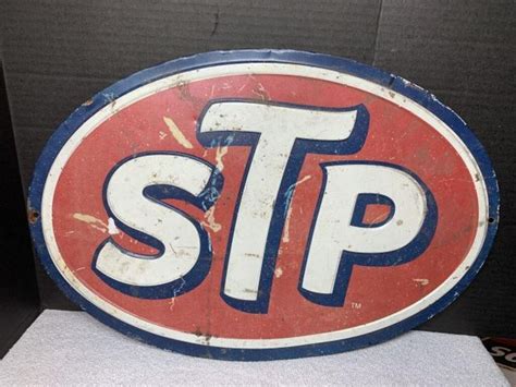 Vintage Stp Oil And Gas Treatment Sign Some Rust Live And Online