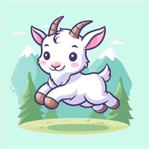 Premium Photo Cute Goat Cartoon Illustration