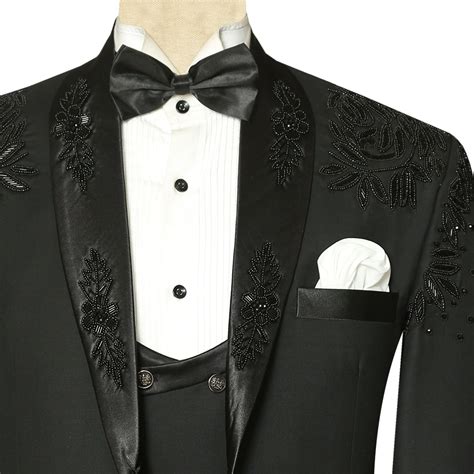 Mens Black Designer Tuxedo Suit For Men Uomo Attire