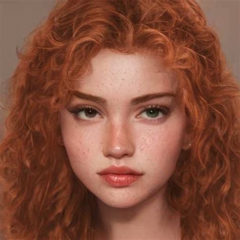 A Close Up Of A Doll S Face With Red Hair And Big Blue Eyes