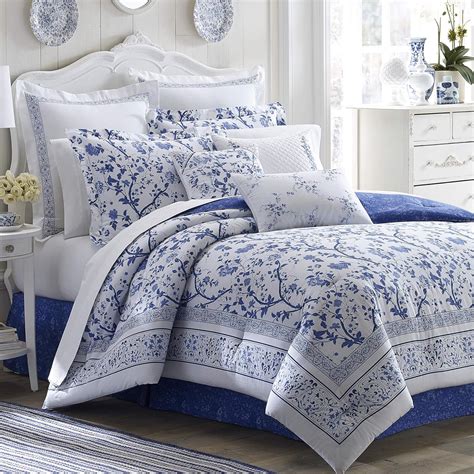 Laura Ashley Twin Duvet Cover Set Reversible Cotton Bedding With