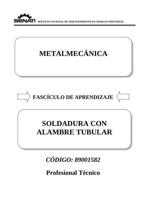 Pdf Soldadura Con Alambre Tubular Virtual Senati Edu Pe Curri File